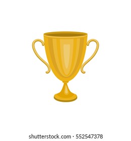 Gold trophy winner cup. Winner Icon isolated on white background. Vector illustration.