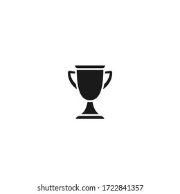 Gold trophy, winning cup with star isolated on white background. First place, award bowl. Symbol of success, victory, championship. Vector flat illustration. 