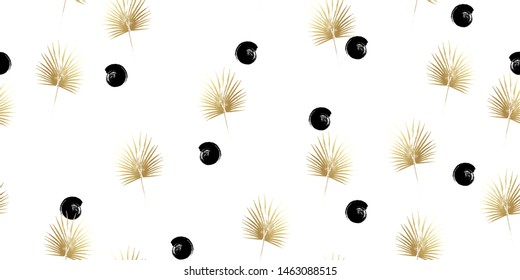Gold tropical vector seamless pattern dots background.
