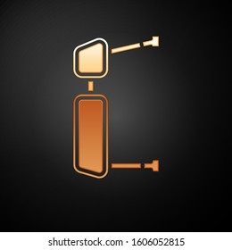 Gold Truck side mirror icon isolated on black background.  Vector Illustration