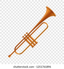 Gold trumpet icon. Cartoon of gold trumpet vector icon for web design  