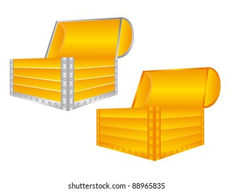 gold trunk isolated over white background. vector