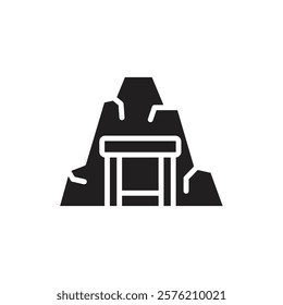 Gold Tunnel Filled Icon Vector Illustration