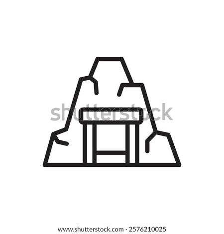 Gold Tunnel Outline Icon Vector Illustration