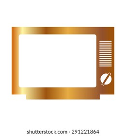 Gold TV vector icon