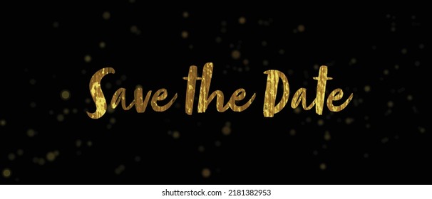 Gold typography for wedding invitation, save the date templates with metallic texture, luxury vector celebration greetings for marriage, romantic decoration for husband and bride, anniversary graphic