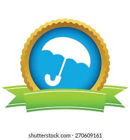 Gold umbrella logo on a white background. Vector illustration