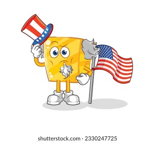 the gold uncle sam character. cartoon mascot vector