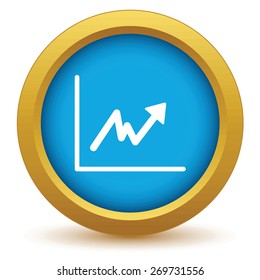 Gold unstable graph icon on a white background. Vector illustration