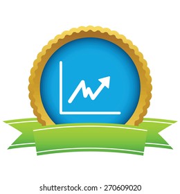 Gold unstable graph logo on a white background. Vector illustration