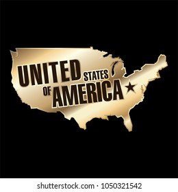 Gold USA sign vector
