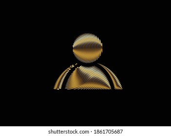 Gold user web icon Vector design element.