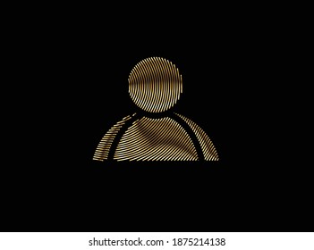 Gold user web icon Vector design element.