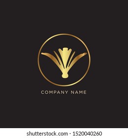 Gold V logo - vector