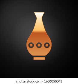 Gold Vase icon isolated on black background.  Vector Illustration