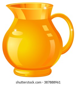 Gold vase or pitcher vector illustration 
