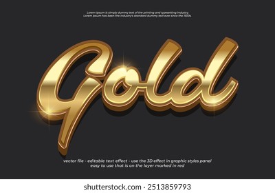 Gold vector 3d text effect