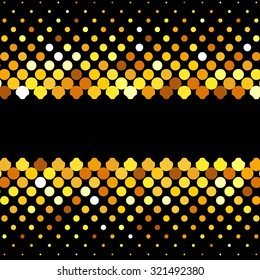 Gold vector abstract background with space for text. Gold shimmer background with shiny golden and black paillettes. Gold mosaic background. Sparkling gold sequins