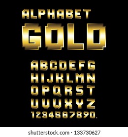 Gold vector Alphabet set. Eps10