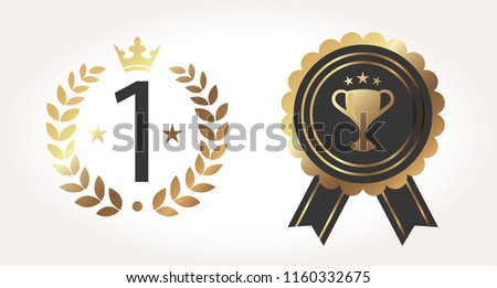 Gold vector award badges set. Vector illustration EPS10