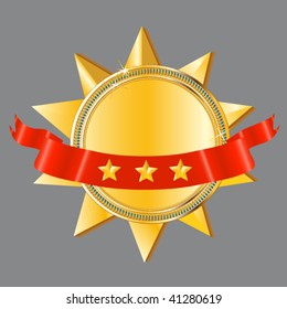 medalla de oro por vector