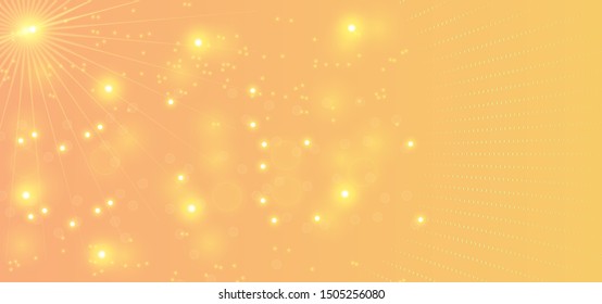 Gold vector background with galaxy stars. Shining colored illustration with bright astronomical stars. Pattern for astrology websites.