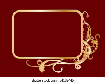 Banner de vector de oro con un lugar para el texto