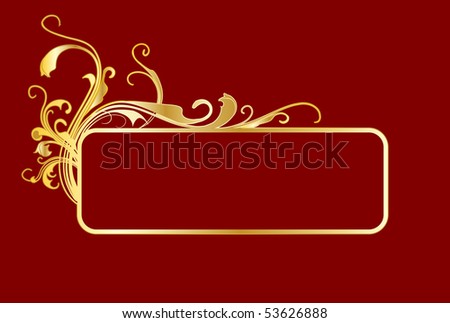 Gold vector banner with a place for your text