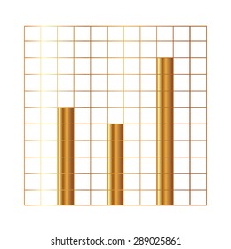 Gold Vector Business Growing Chart Presentation Icon