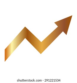 Gold  Vector Business Growing up Chart Presentation Icon