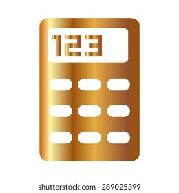 Gold vector calculator icon 