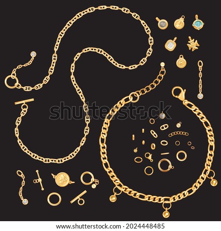 Gold Vector Chains Clip Art 