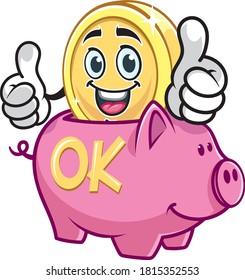 Gold vector coins character design