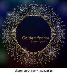 Gold vector curl round frame