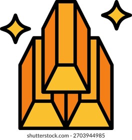 Vetor de ouro design em estilo moderno, ativos ilegais e corrupção conceito de riqueza, ilustração de crime financeiro. Ícone Linha Preenchida