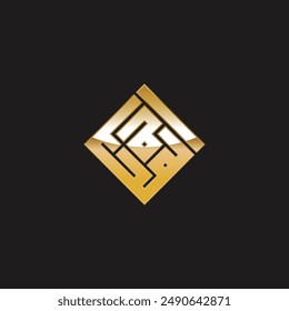 Gold Vector design for Square Layout of Kufic calligraphy for Muharram, Muslim Calendar Icon