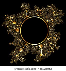Gold vector dotted round frame 
