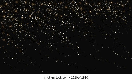 Gold vector dust on black background