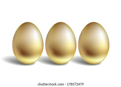 Gold Vector Egg Concept. Unique golden eggs