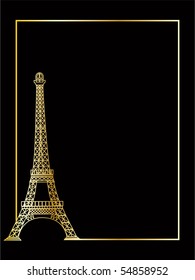 the gold vector eiffel tower eps 8