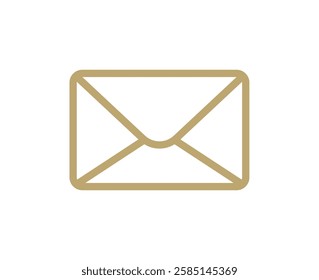 Gold vector envelope symbolizing traditional mail and communication, ideal for projects related to messaging, post, and classic correspondence