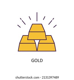 Gold Vector Filled Outline Icon Design illustration. Fintech Symbol on White background EPS 10 File