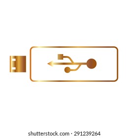 Gold vector flash drive