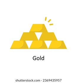 Icono plano de vector de oro Icono ilustración de diseño. Símbolo del archivo EPS 10 de fondo blanco