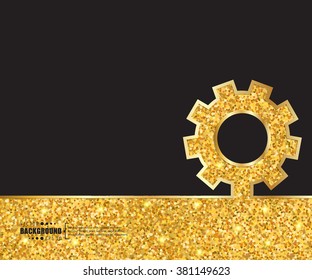 Gold vector gear wheel.