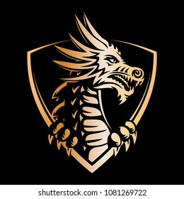 Gold Dragon Logo Images Stock Photos Vectors Shutterstock