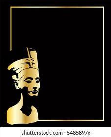 the gold vector head of Nefertiti eps 8