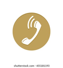 Gold Vector Icon Calling Phone