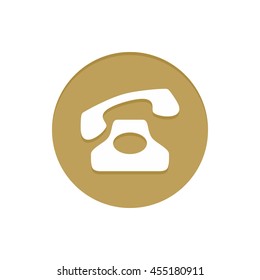 Gold Vector Icon Calling Telephone