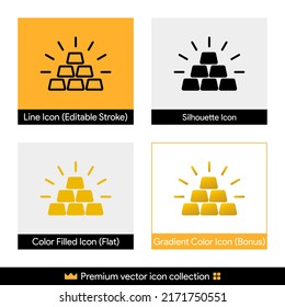 Gold vector icon collection for website design, app, UI, isolated on background. Premium icon set. EPS 10 vector illustration.